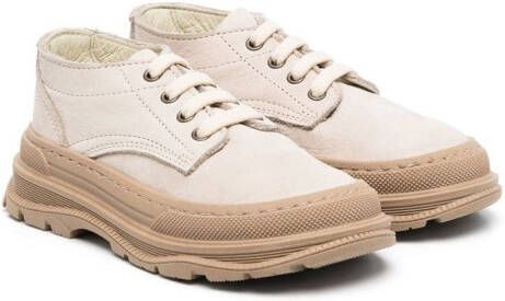 Pèpè lace-up leather trainers Neutrals