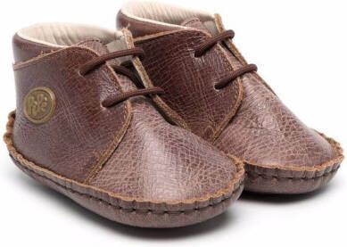Pèpè leather crib shoes Brown