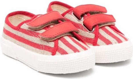 Pèpè linen touch-strap trainers Red