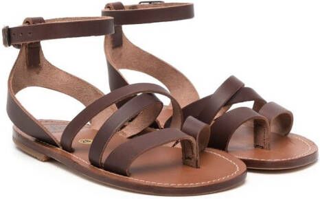 Pèpè open-toe leather sandals Brown
