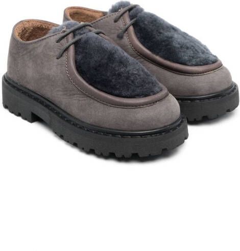 Pèpè panelled shearling brogues Grey