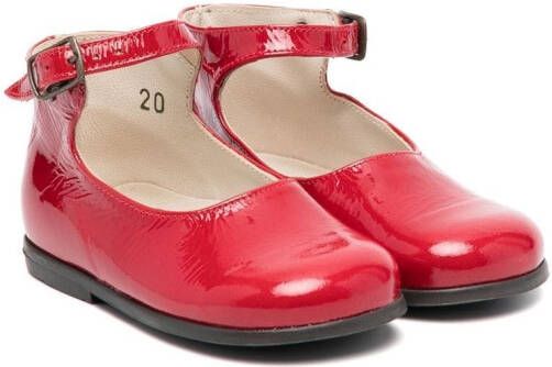 Pèpè patent ankle-strap ballerina shoes Red