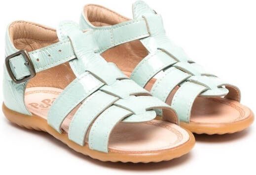 Pèpè patent-leather multi-strap sandals Green