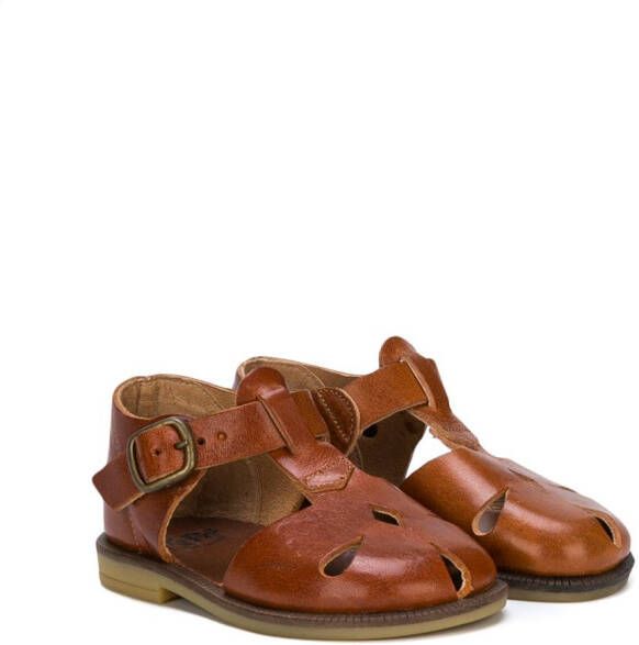 Pépé Kids cut-out detail closed toe sandals Brown