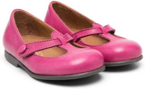 Pèpè round-toe leather ballerinas Pink