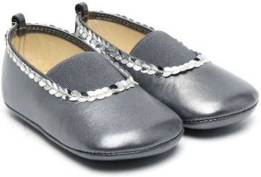 Pèpè sequin-embellished ballerina shoes Grey