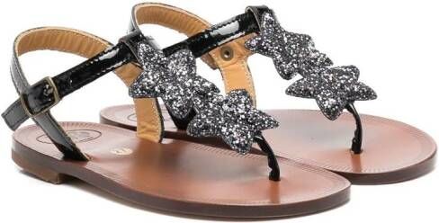 Pèpè star-patch thong-strap sandals Black