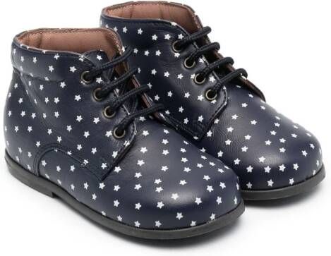 Pèpè star-print lace-up boots Blue