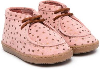 Pèpè star-print suede boots Pink