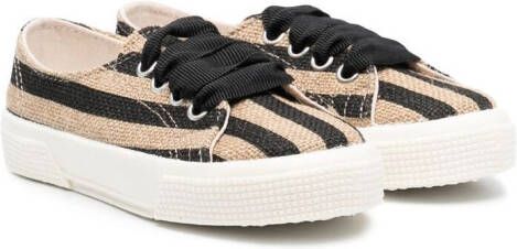 Pèpè striped lace-up trainers Black