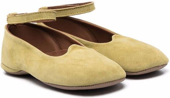 Pèpè suede ankle-strap ballerinas Green