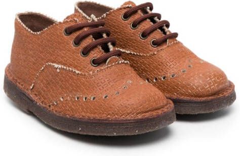 Pèpè textured leather brogues Brown