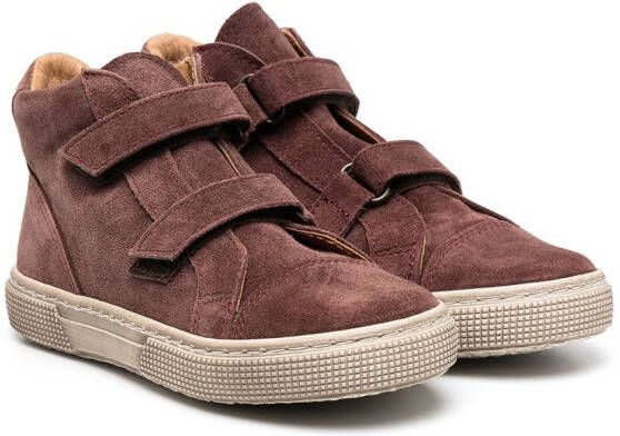 Pèpè touch-strap hi top sneakers Brown