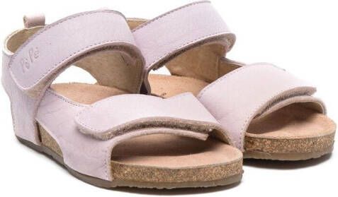 Pèpè touch-strap leather sandals Purple