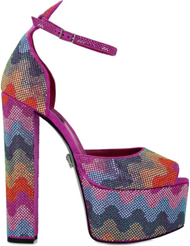 Philipp Plein 120mm crystal-embellished leather pumps Pink