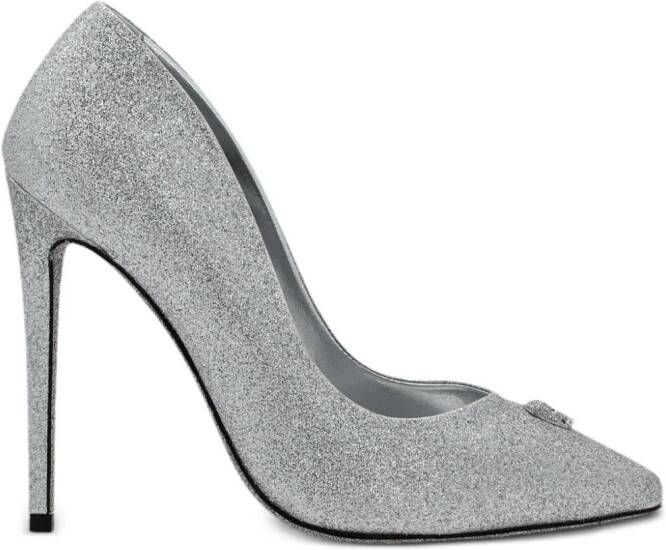 Philipp Plein 120mm glittered pumps Silver