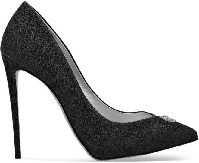 Philipp Plein glitter-detailed stiletto pumps Black