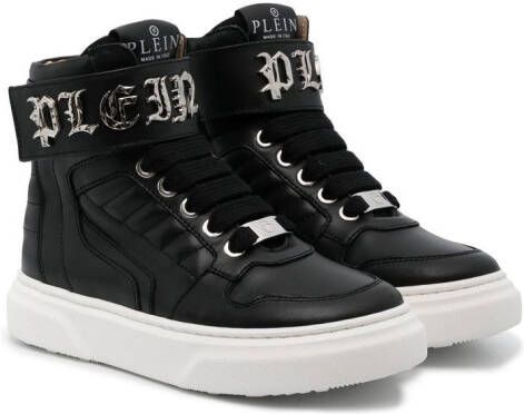 Philipp Plein Junior Gothic Plein hi-top sneakers Black