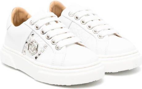 Philipp Plein Junior Hexagon studded low-top sneakers White