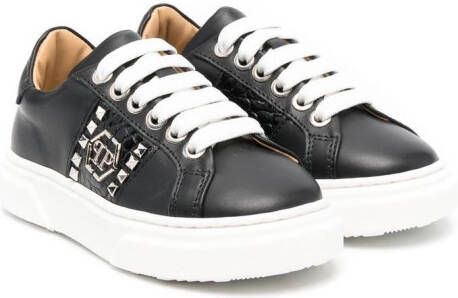 Philipp Plein Junior spike-stud lace-up sneakers Black
