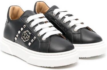 Philipp Plein Junior spike-stud lace-up sneakers Black