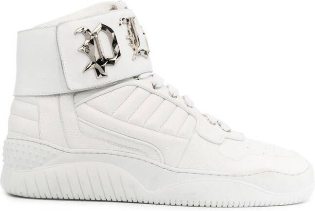 Philipp Plein logo high-top sneakers White