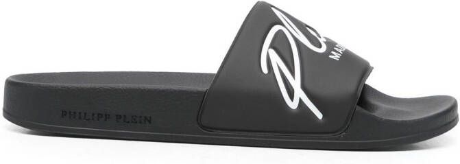 Philipp Plein logo-print slides Black