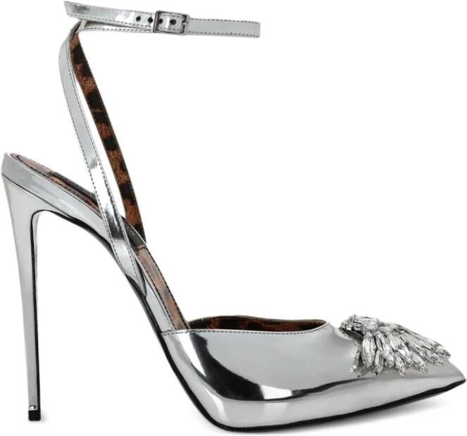 Philipp Plein Mirror 100mm crystal-embellished pumps Silver