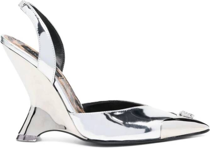 Philipp Plein Mirror 95mm pointed-toe pumps Grey