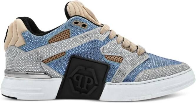 Philipp Plein Mix logo-patch sneakers Blue