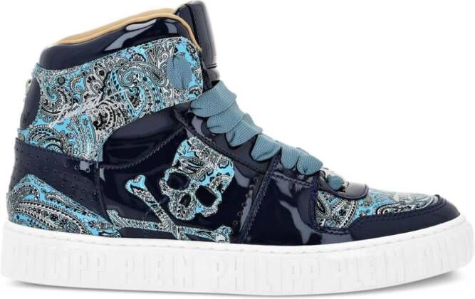 Philipp Plein Paisley high-top sneakers Blue