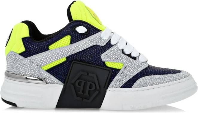 Philipp Plein Phantom Kick$ crystal-embellished sneakers Blue