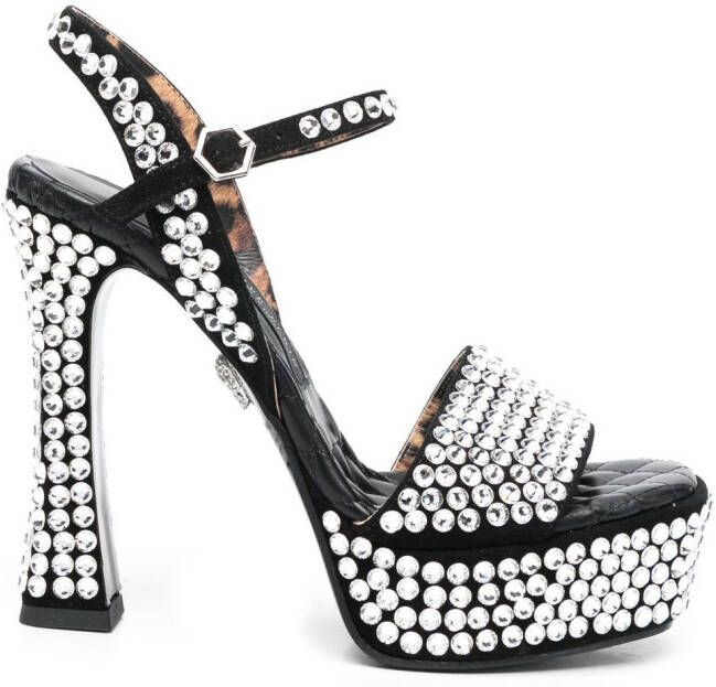 Philipp Plein Strass crystal-embellished 140mm sandals Black