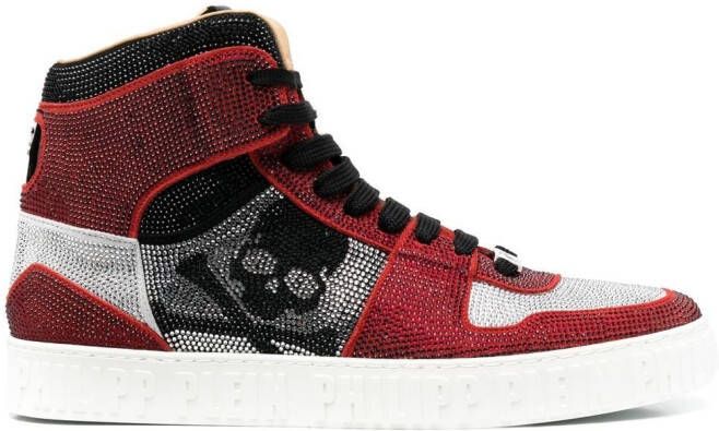 Philipp Plein Strass crystal-embellished hi-top sneakers Black