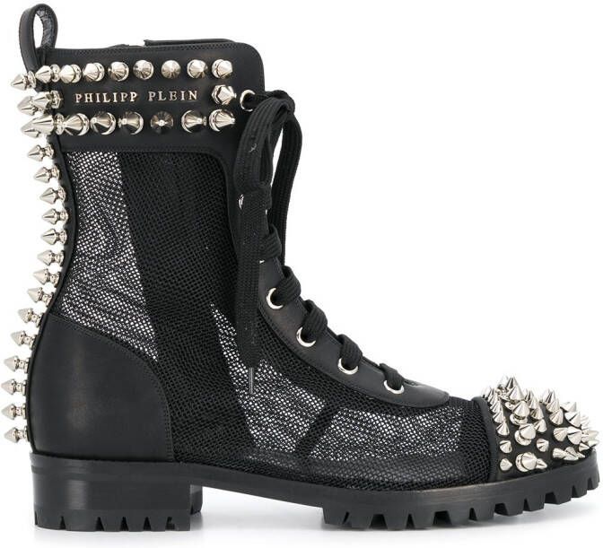 Philipp Plein studded 35mm lace-up boots Black