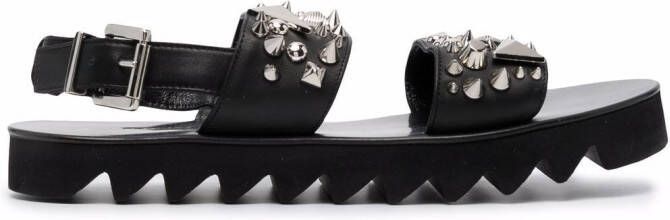 Philipp Plein studded leather sandals Black