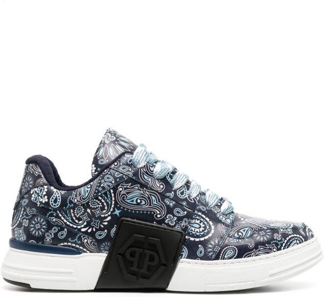 Philipp Plein Super Street paisley-print sneakers Blue