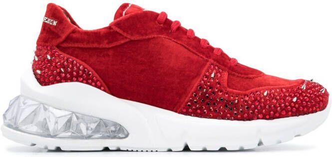 Philipp Plein Velvet Studs low-top sneakers Red