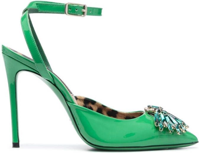 Philipp Plein vernice 110mm crystal-embellished pumps Green