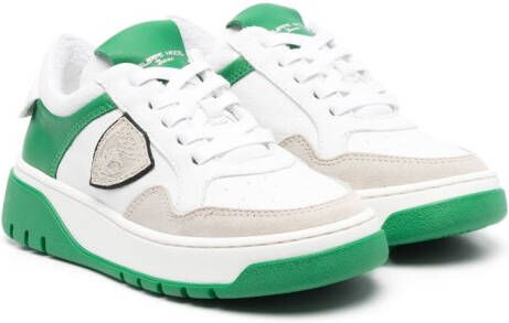 Philippe Model Kids logo-patch lace-up trainers White