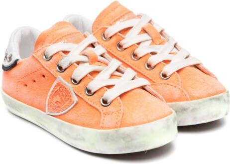 Philippe Model Kids logo-patch low-top sneakers Orange