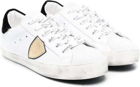 Philippe Model Kids logo-print lace-up sneakers White