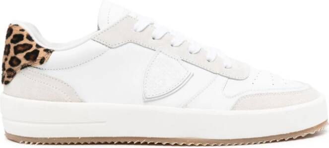 Philippe Model Paris Nice leopard-print sneakers White