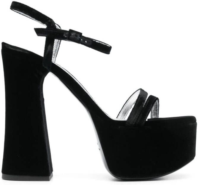 Philosophy Di Lorenzo Serafini 140mm velvet-finish sandals Black