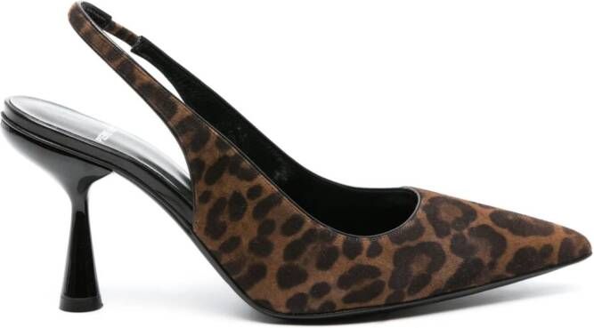 Pierre Hardy Scuba 90mm leopard-printed pumps Brown