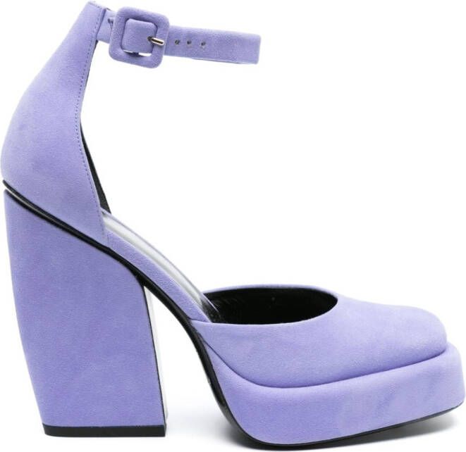 Pierre Hardy Sean 120mm suede platform pumps Purple