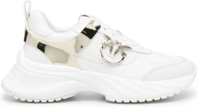 PINKO Ariel Love Birds-embellished sneakers White