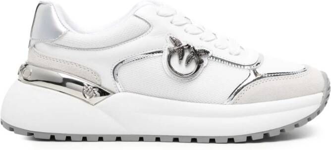 PINKO Love Birds leather sneakers White