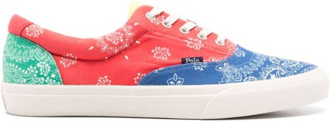 Polo Ralph Lauren paisley-print colourblock sneakers Yellow