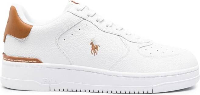 Polo Ralph Lauren Polo Pony embroidered leather sneakers White
